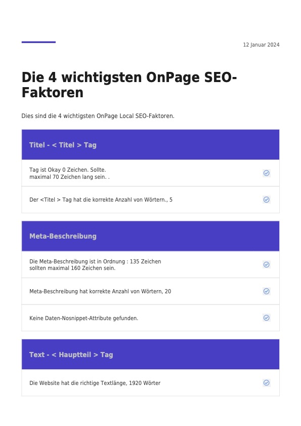TL-Campus - SEO-Report - OnPage-Faktoren
