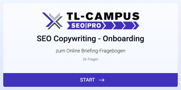 TL-SEO | PRO Blogbeiträge erstellen - SEO-Text-Onboarding-Fragebogen