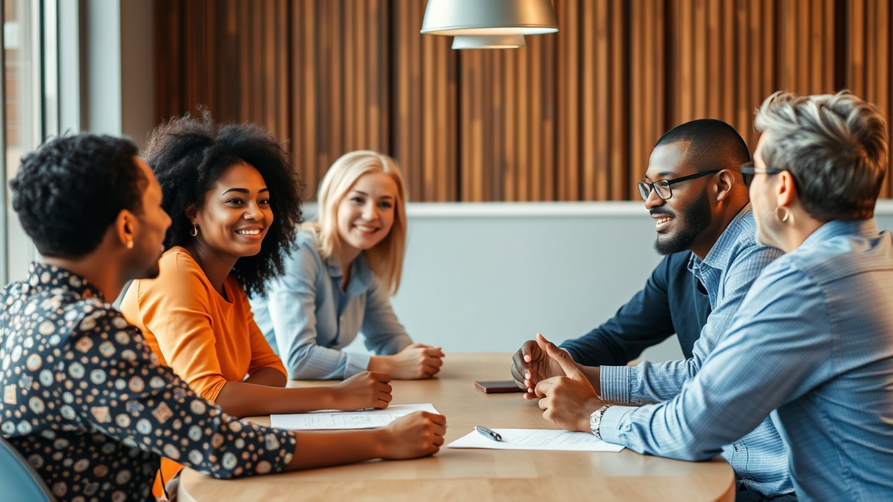 SEO-Team im Gespräch, Teamwork-Dynamik und psychologische Zusammenarbeit im Wettbewerb um Rankings.