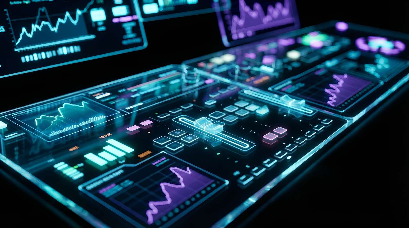 Futuristische Darstellung von strategischer B2B-SEO-Expertise als präzises Interface im Vergleich zu unstrukturierten Ad-hoc-Lösungen.