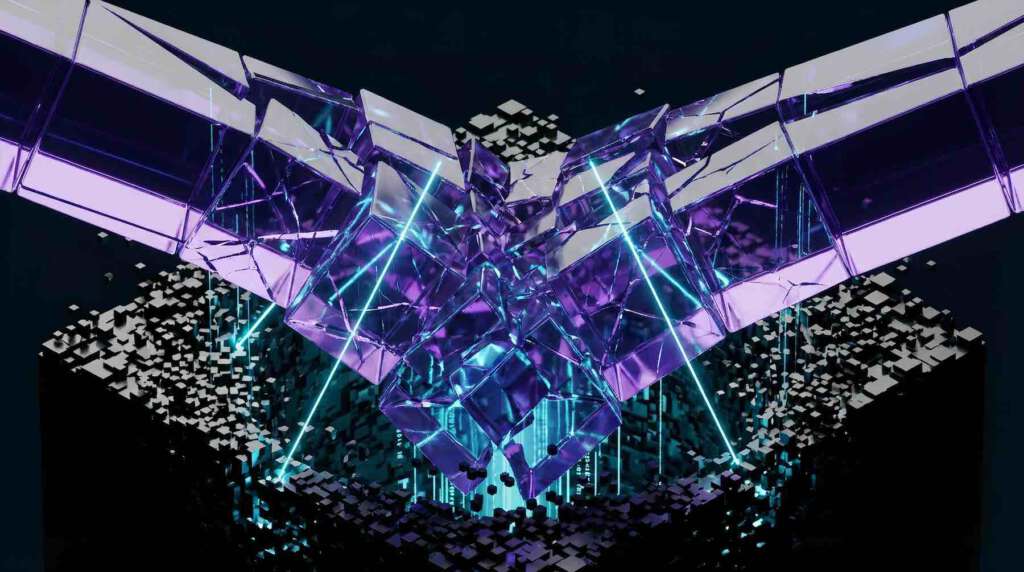 Eine moderne Glasarchitektur auf einer instabilen Sanddüne. Das Bild visualisiert das Risiko einer unternehmerischen Infrastruktur, die auf fremden Plattformen (Sand) statt auf eigenem Fundament errichtet wurde.